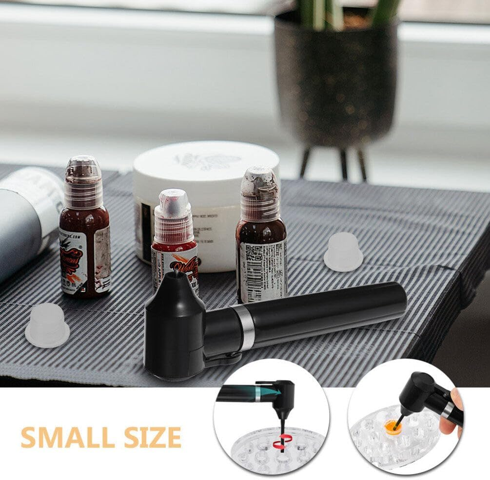 COHEALI 1 Set Pigment Mixer Machine Ink Mixer Eyebrow Color Stirrer with 50Pcs Mixing Sticks Electric Agitator Machine for Makeup Microblading Supplies Black image number 4