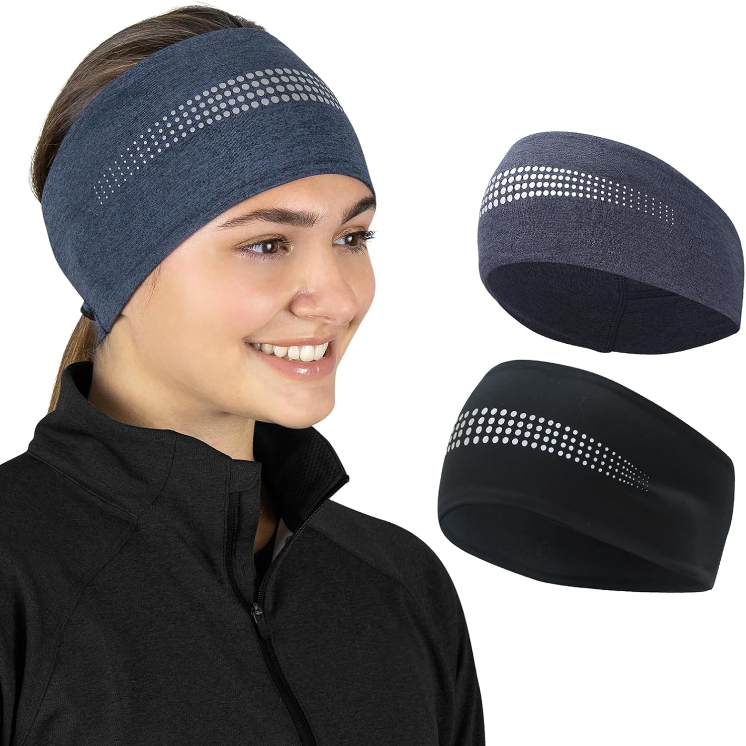 Trailheads Ponytail Headband - Adrenaline Series | Women&rsquo;S Running Headband with Reflective Accents