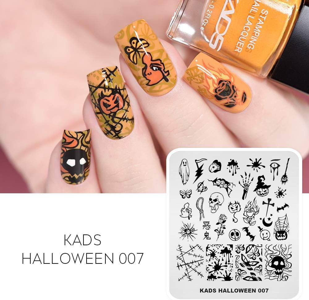 Alexnailart Nail Stamping Plate Christmas Halloween Nail Plates Manicure Templates Nail Art Printing Tool (Halloween 007) image number 2