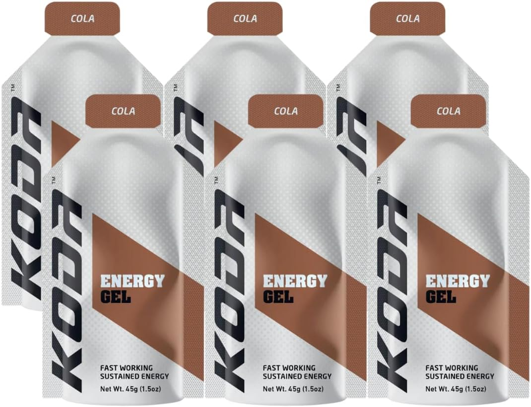 KODA Energy Gel, Smooth Consistency, Fast Acting Energy Boost, (Cola, Pack of 6)