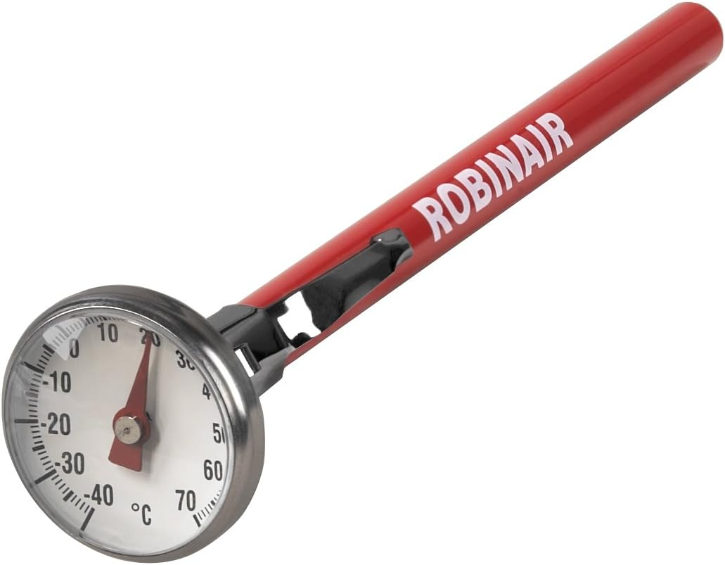 Robinair 40895 Dial Thermometer, -40&deg; to +70&deg;C, 1" Face