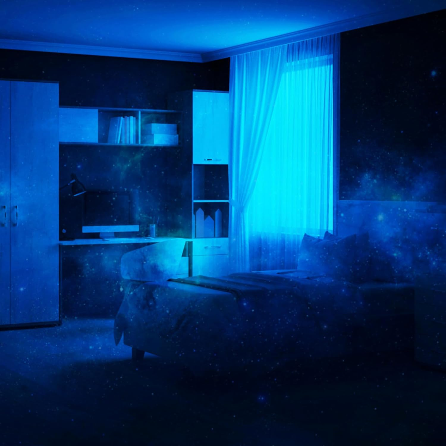 Laser Star Projector Night Light with Colour-Changing LED & Timer for Kids Room image number 4