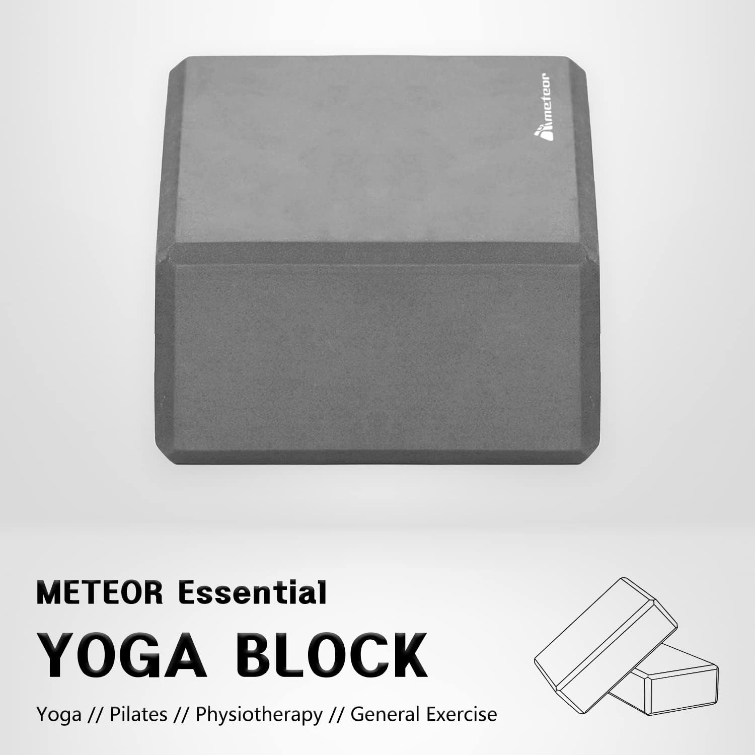 METEOR Essential Non-Slip Yoga Block, High Density Yoga Brick for Yoga, Pilates, Exercise image number 6