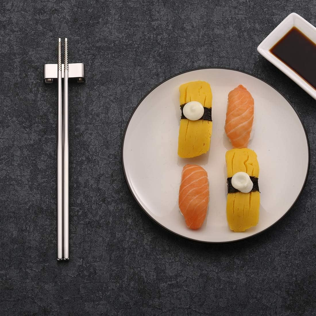 Travel Cutlery Set | Portable Camping Utensils Set Including Knife Fork Spoons Straws Chopsticks Cleaning Brush, Reusable Travel Cutlery Kit Stainless Steel [8 Piece Silver] image number 4