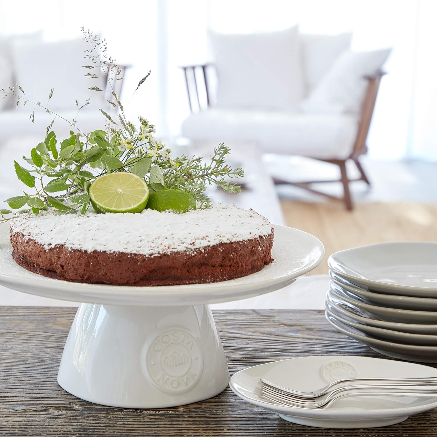 Costa Nova NOP216W Costa NOVA Plate, Salad Plate, Approx. 8.3 Inches (21 Cm), Nova White image number 3