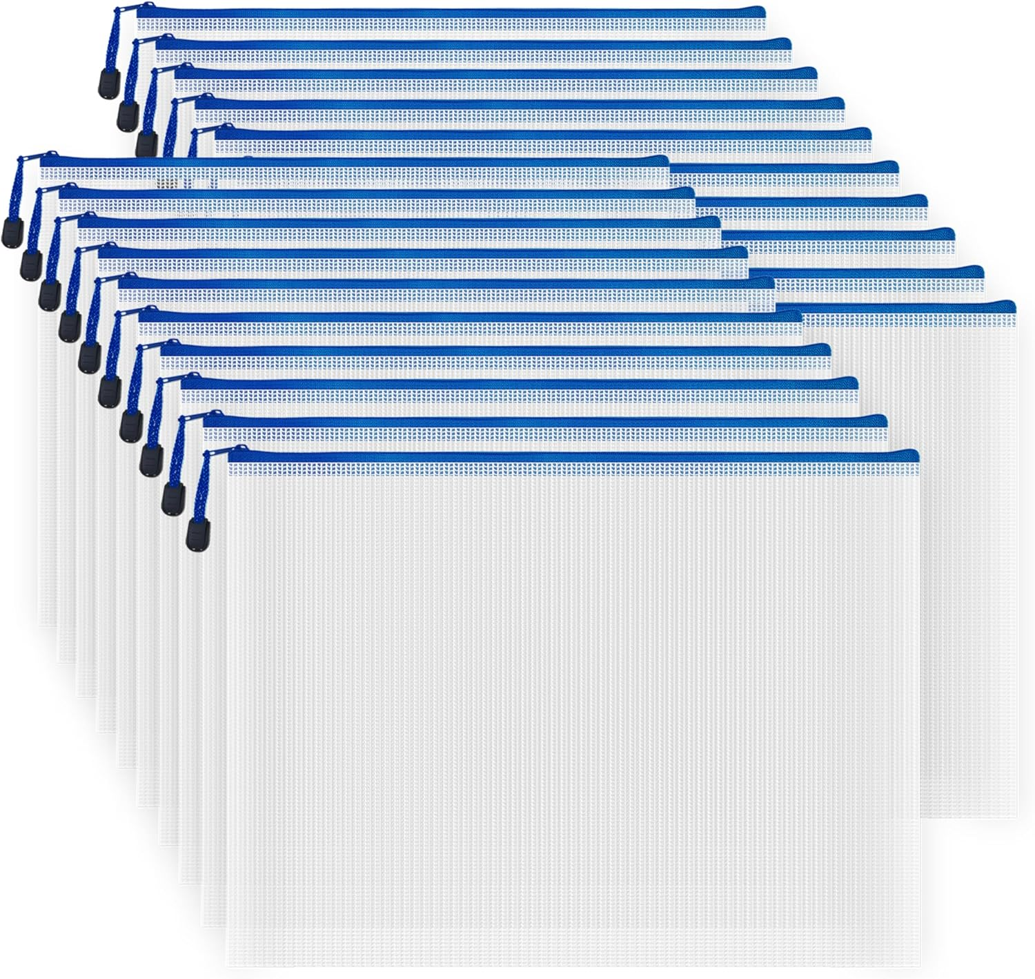 AUSTARK 20Pcs Mesh Zipper Pouch Bags, Multipurpose Waterproof Organization Storage Bag for Office School Home Travel (B6 Size 7.6''X5.3'', Multicolored)