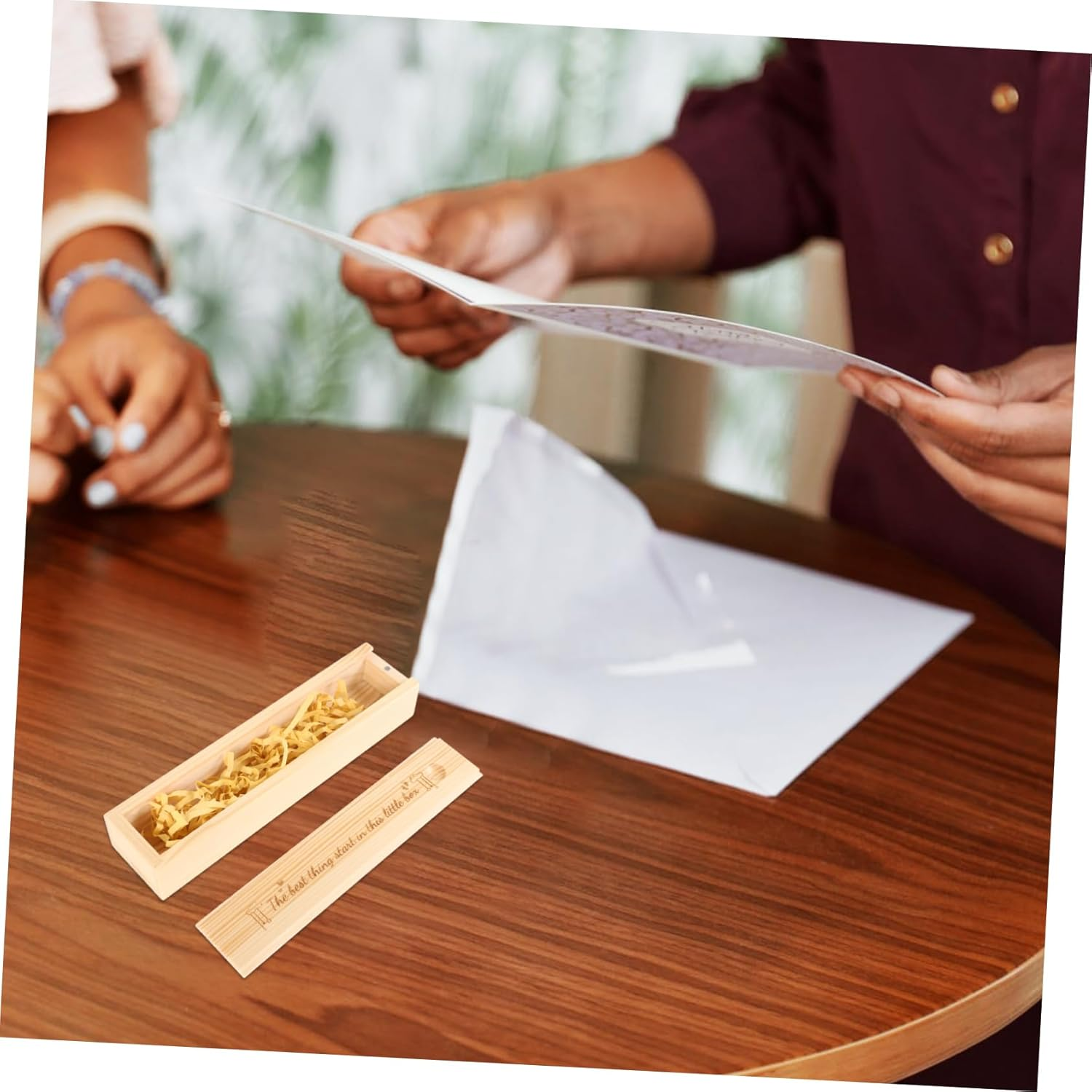 Wood Pregnancy Test Box Lid Baby Announcement Keepsake Organizer Natural Wood Pregnancy Test Holder Storage Case for Pregnant Women Memory image number 4