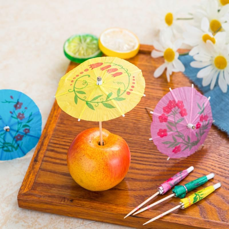 Alipis Cocktail Small Umbrella Picks 288Pcs Parasol Drink Umbrellas for Parties Desserts Cupcake Toppers Summer Hawaiian Luau Decorations image number 3