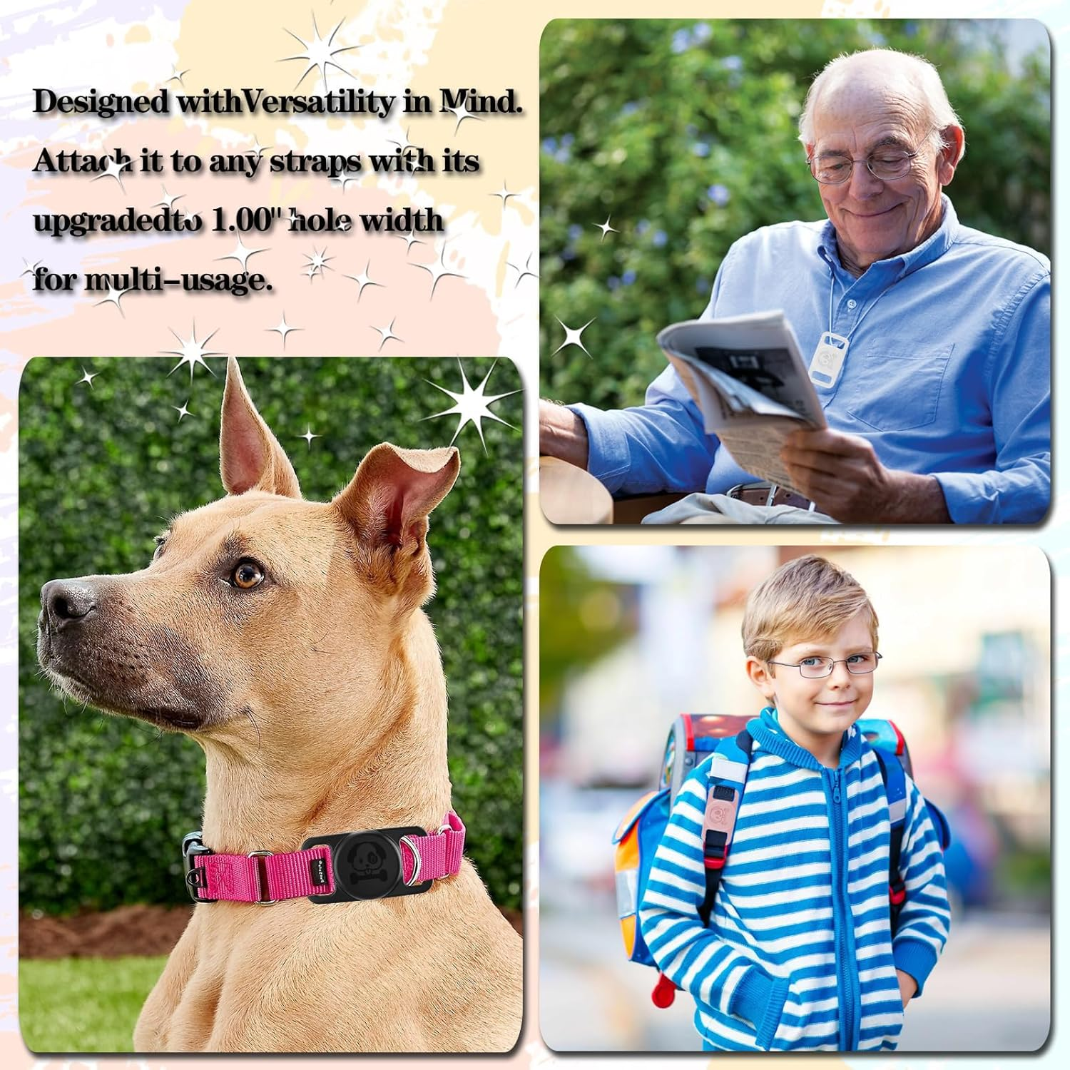 4 Pack Waterproof Airtag Dog Collar Holder Compatible with Apple Airtag, Silicone Hidden Loop Holder for Airtag Tracker, Anti-Lost Dog Collar Air Tag Accessories (Gray, Black, Blue, Dark Green) image number 4