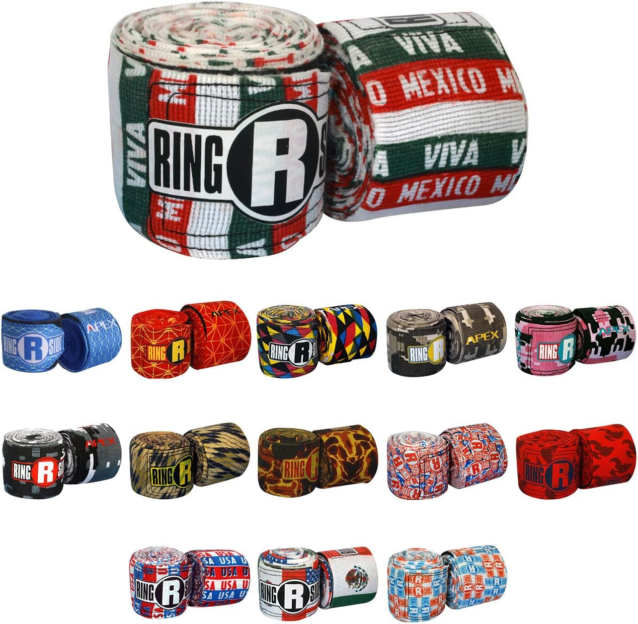 Ringside Apex Boxing Training Hand Wraps (Pair) - Camo Black/White image number 5