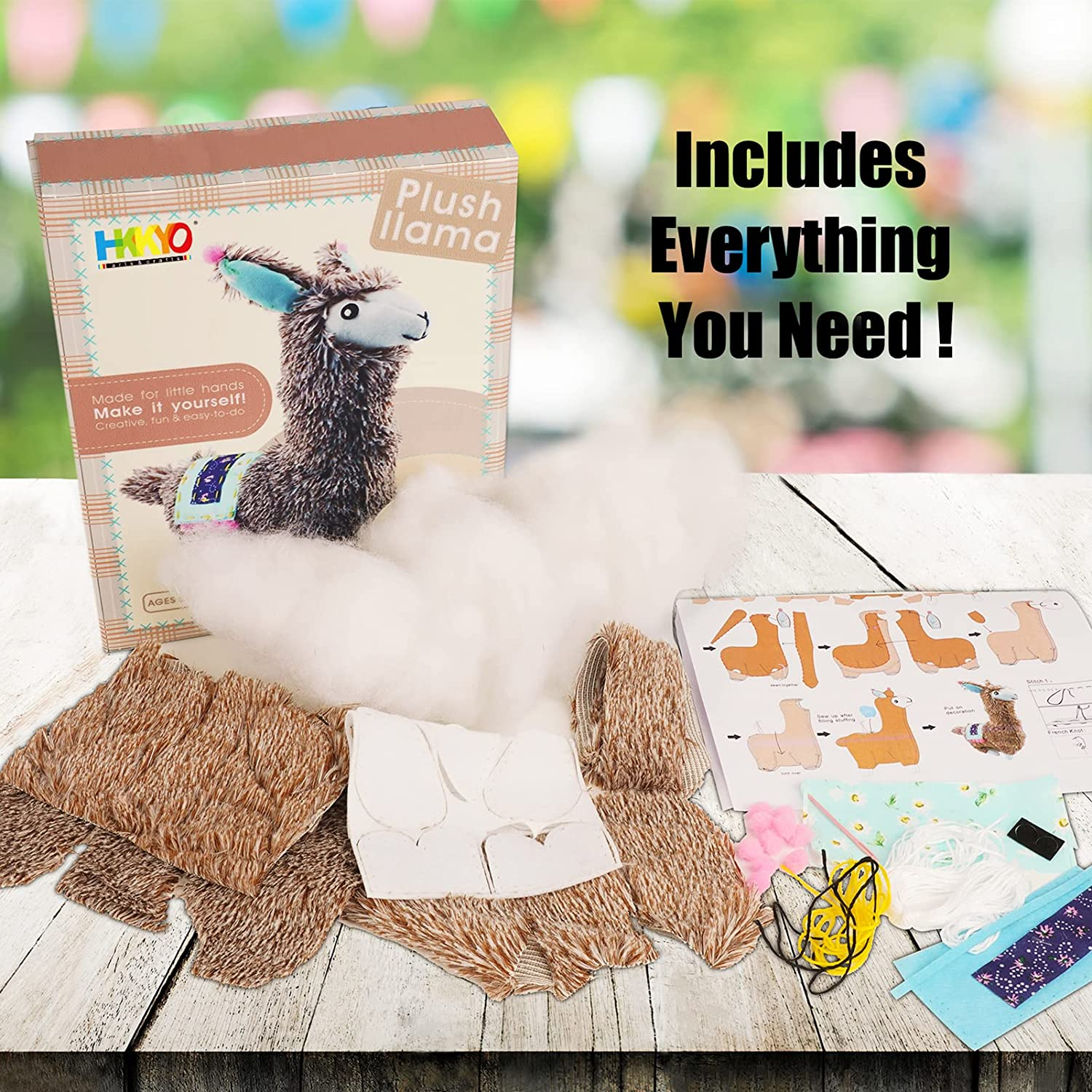 Arts and Crafts for Kids Ages 8-12, Llama Sewing Kit for Kids, Make Your Own Stuffed Animal Kit, Alpaca Craft Sewing Kit, DIY Plush Craft Supplies image number 3