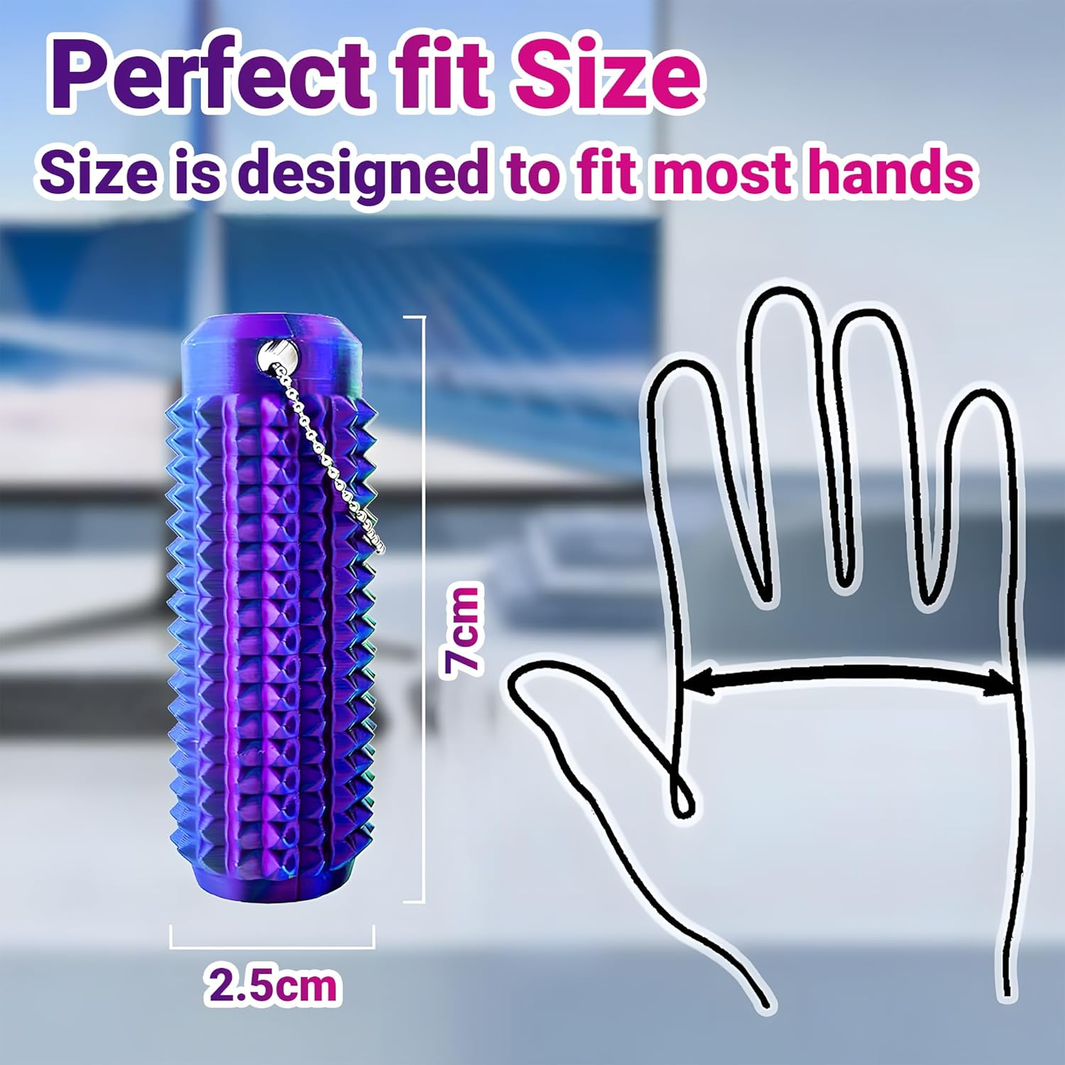 2 Little Ouchies Pain Fidget Toy, 2 Pocket Quite Fidget Toys for Adults & Teens, 3D Printed Spiky Grippie Stim Keychain, Sensory Toy for Stress Relief & Focus Gift , Hand Message, Office Workers Gift image number 2