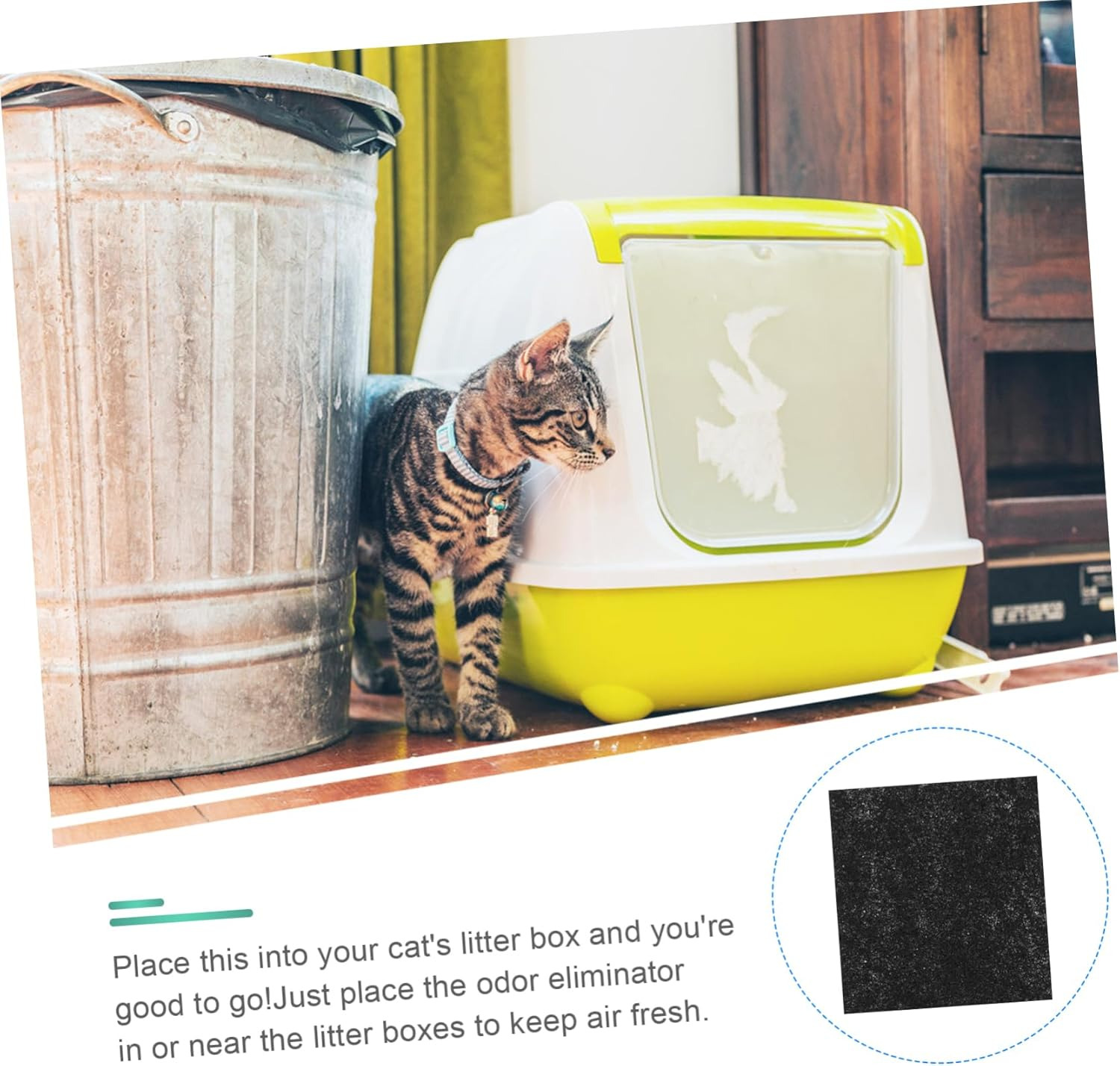 Minkissy 24Pcs Charcoal Tablets Pet Litter Box Mat Replacement Filters for Cat Litter Box Odor Absorber Pad image number 6