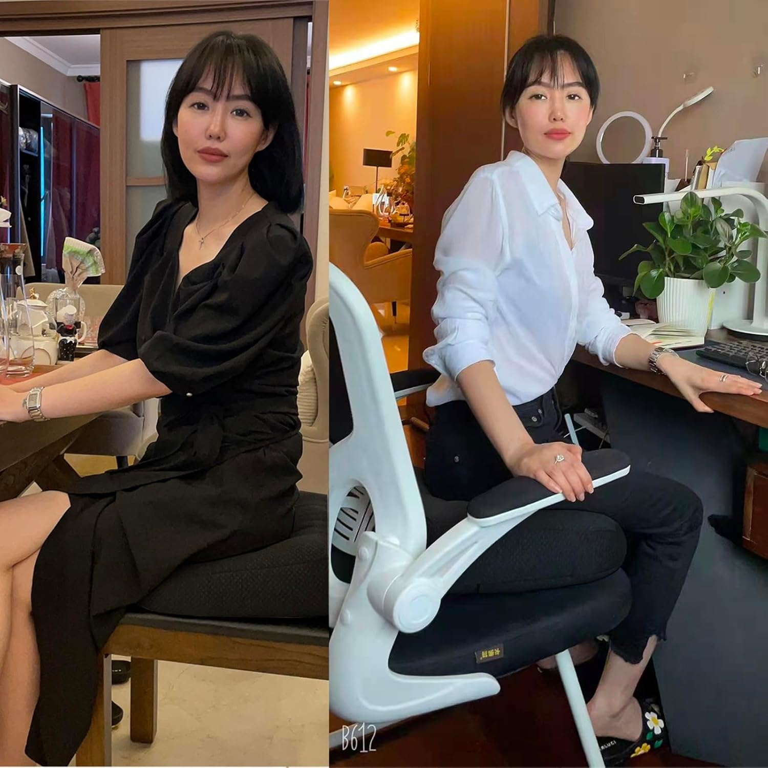 WSGJHB Car Booster Seat Cushion Posture Cushion Portable Breathable Mesh, Effectively Increase the Field of View by 12Cm/ 4.7In, Ideal for Office, Home, Angle Lift Seat Cushions,Black - Blue Large image number 2