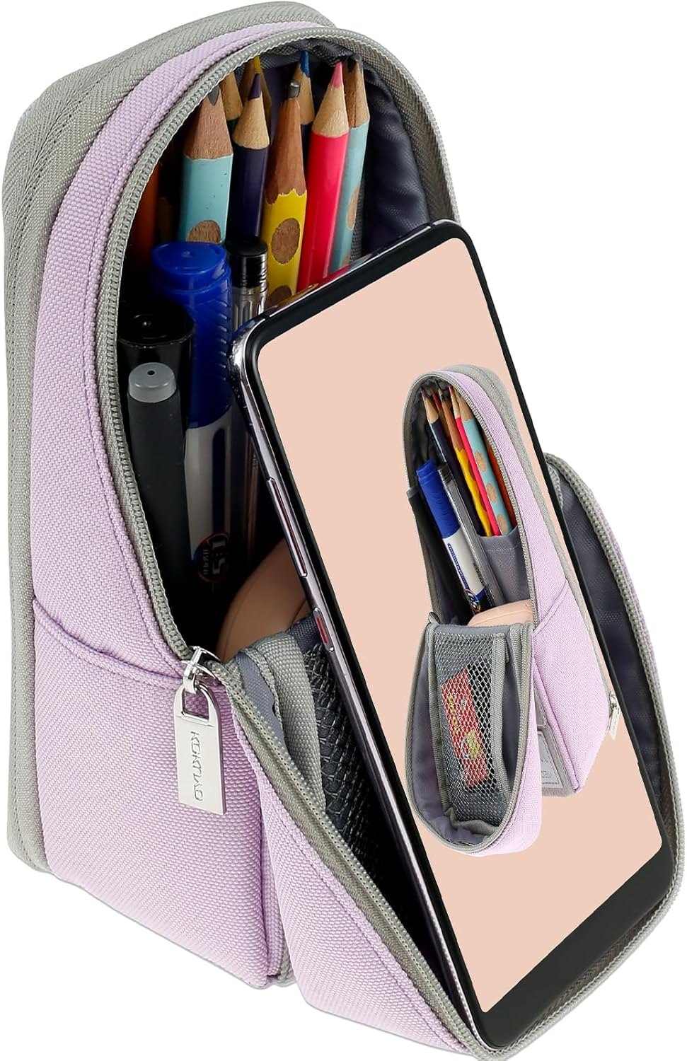 Standing Pencil Case Large Capacity Pen Bag, Pen Pouch Pencil Holder Stationery Organizer, Polyester Pencil Bag Storage Box Desk Organizer