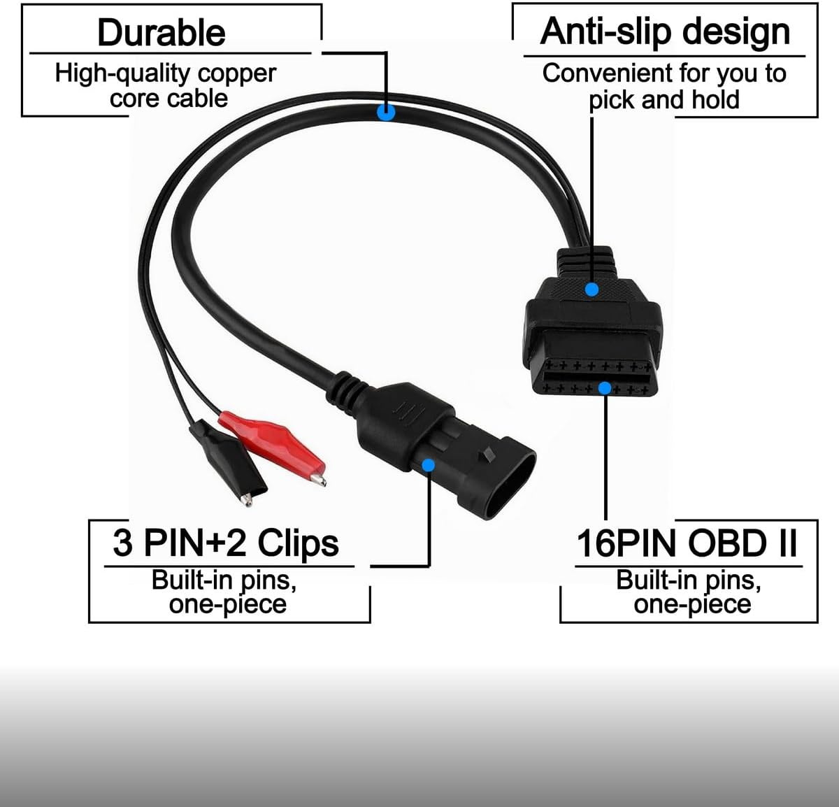 OBD OBD2 16 Pin Connector Diagnostic Adapter for Fiat 3 Pin image number 1