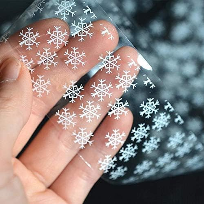 HANGQINGHENG Christmas Snowflake Nail Applique Silver Star Nail Art Applique Snowflake Mix Series
