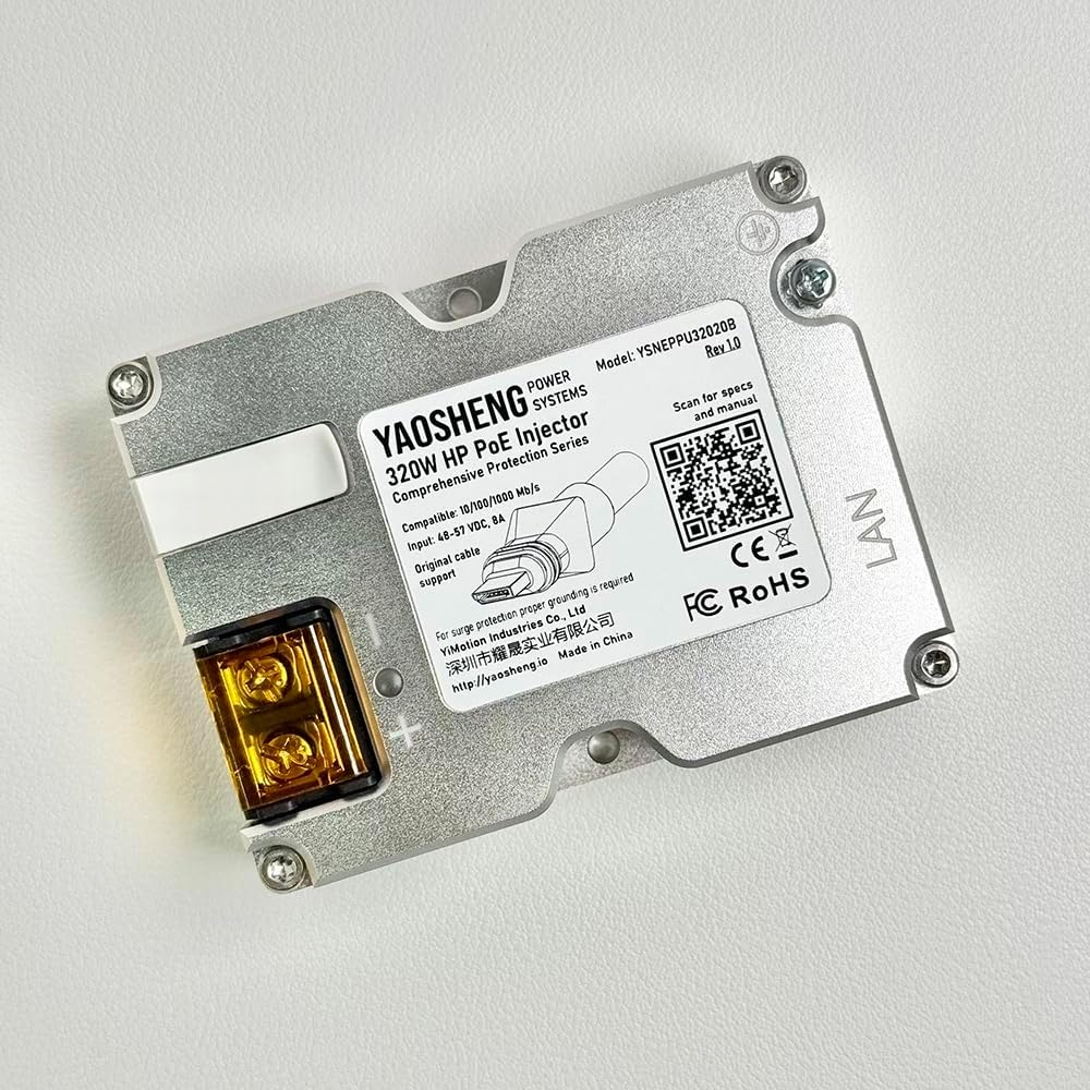 YAOSHENG 320W Poe Injector for Starlink HP (Starlink High Performance)