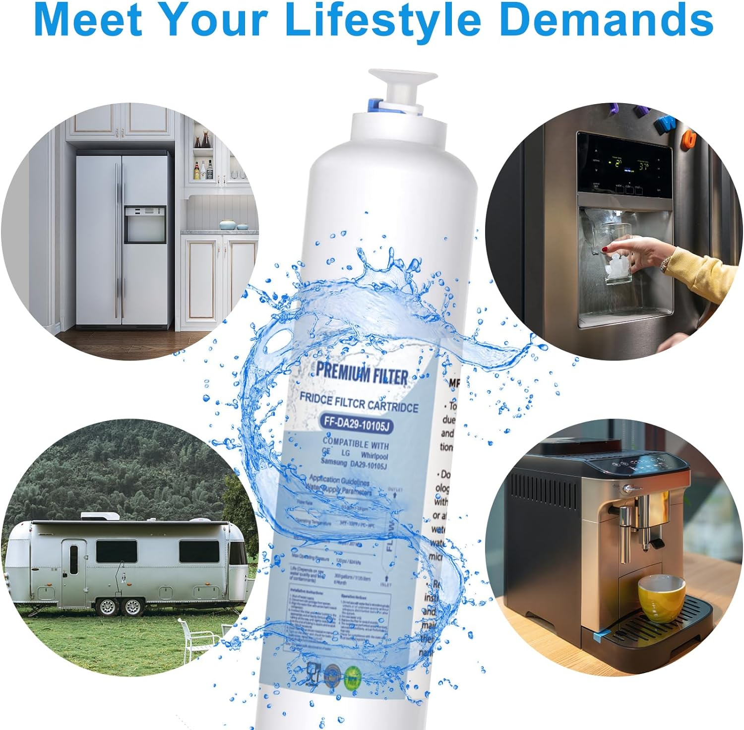 Anmumu Inline Water Filter for Ice Maker,Refrigerator,Under-Sink Reverse Osmosis Water System,Inline Carbon Filter Replacement Cartridge with 1/4" Quick-Connect Convenience(2Pack) image number 2