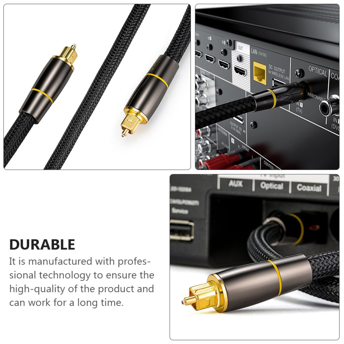 HOLIDYOYO Digital Optical Audio Cable Male to Male Cord for Tv Home Theater with Pure Plug High-Density Shielding and Distortion Reduction image number 6