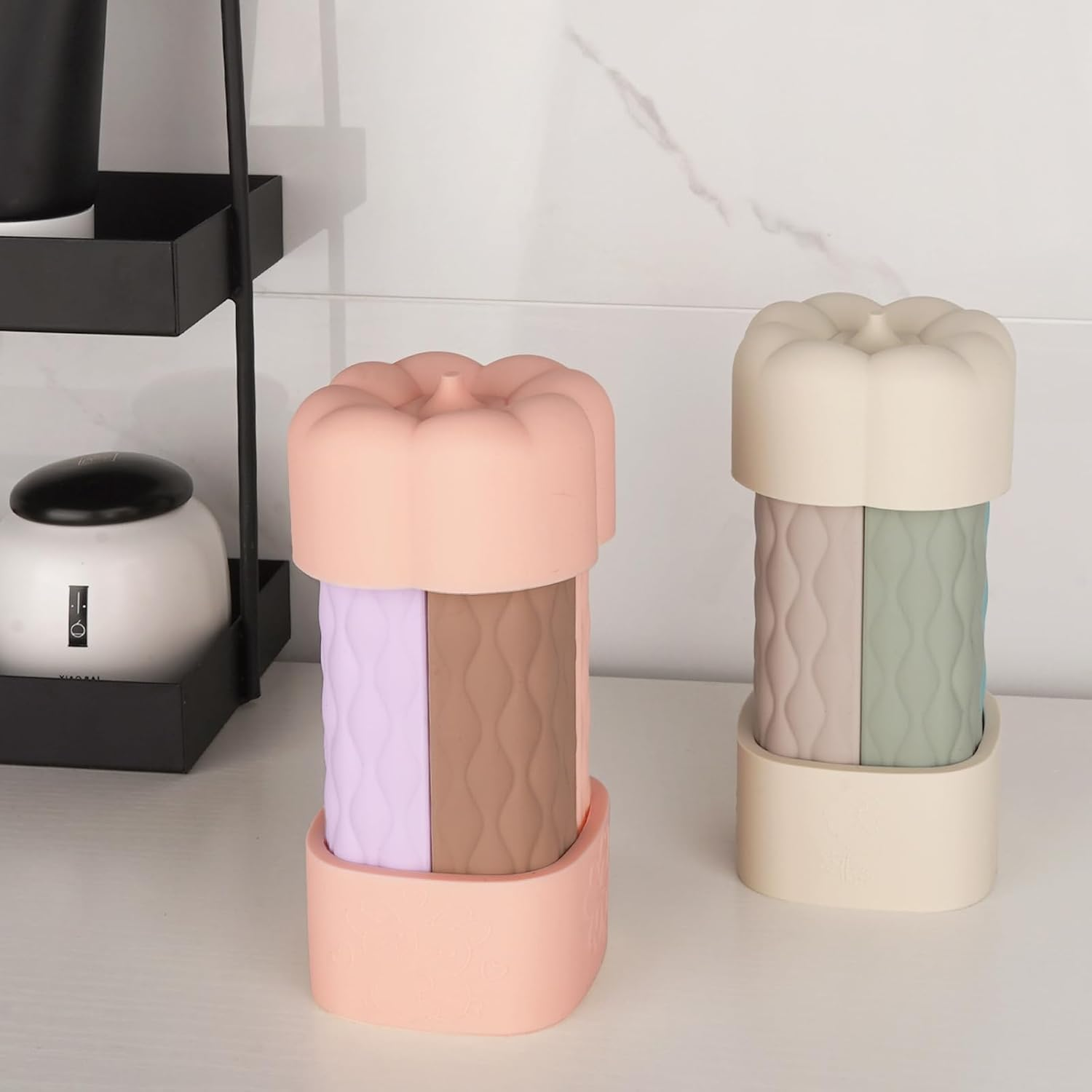 Reignsword 4 in 1 Travel Bottles for Toiletries, TSA Approved Silicone Travel Containers, Leak Proof Refillable Toiletry Containers for Shampoo Conditioner Lotion Body Wash (2Oz, Pink), Pink image number 2