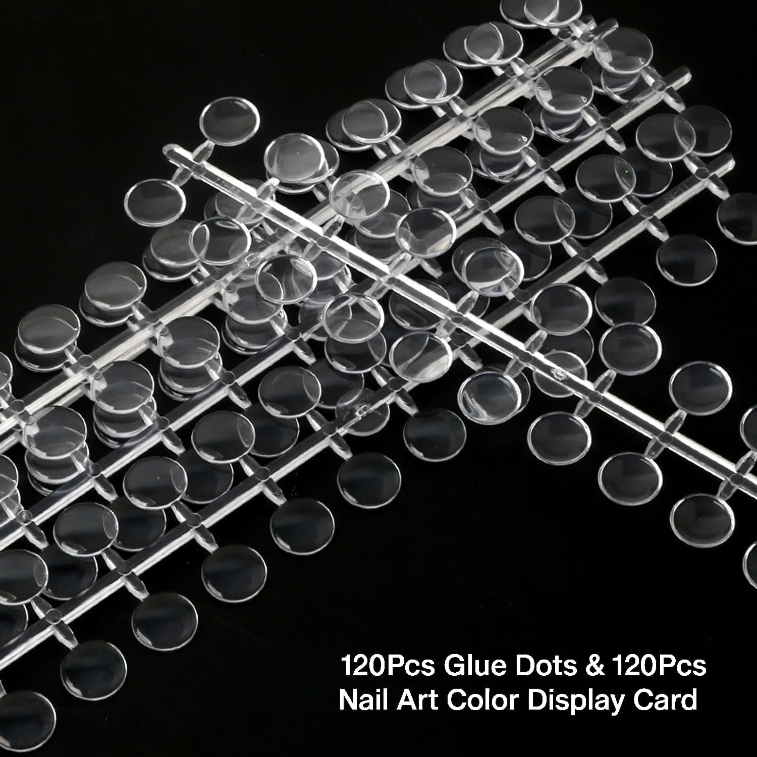 120 Pcs round Fake Nail Display Tips, Clear Acrylic Material with 120 Adhesive Stickers, Easy to Use, Practical for Nail Training and Color Display, Ideal for Nail Polish Swatches, SZTTY image number 3