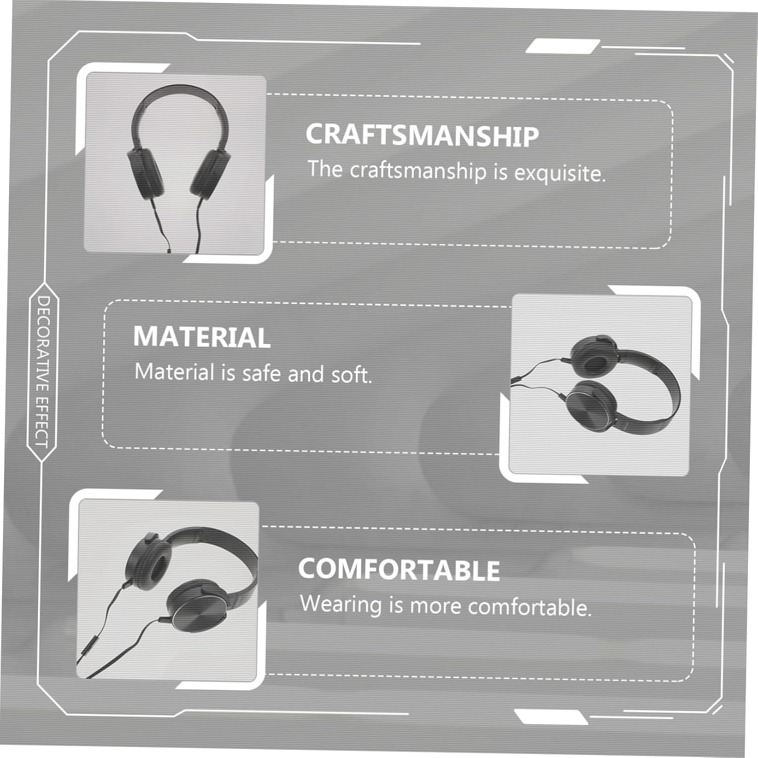 LALAFINA Wired Stereo Headset with Microphone for Gaming and Phone Calls, Over-Ear Head-Mounted Design, Black, Suitable for Laptop and Computer Use