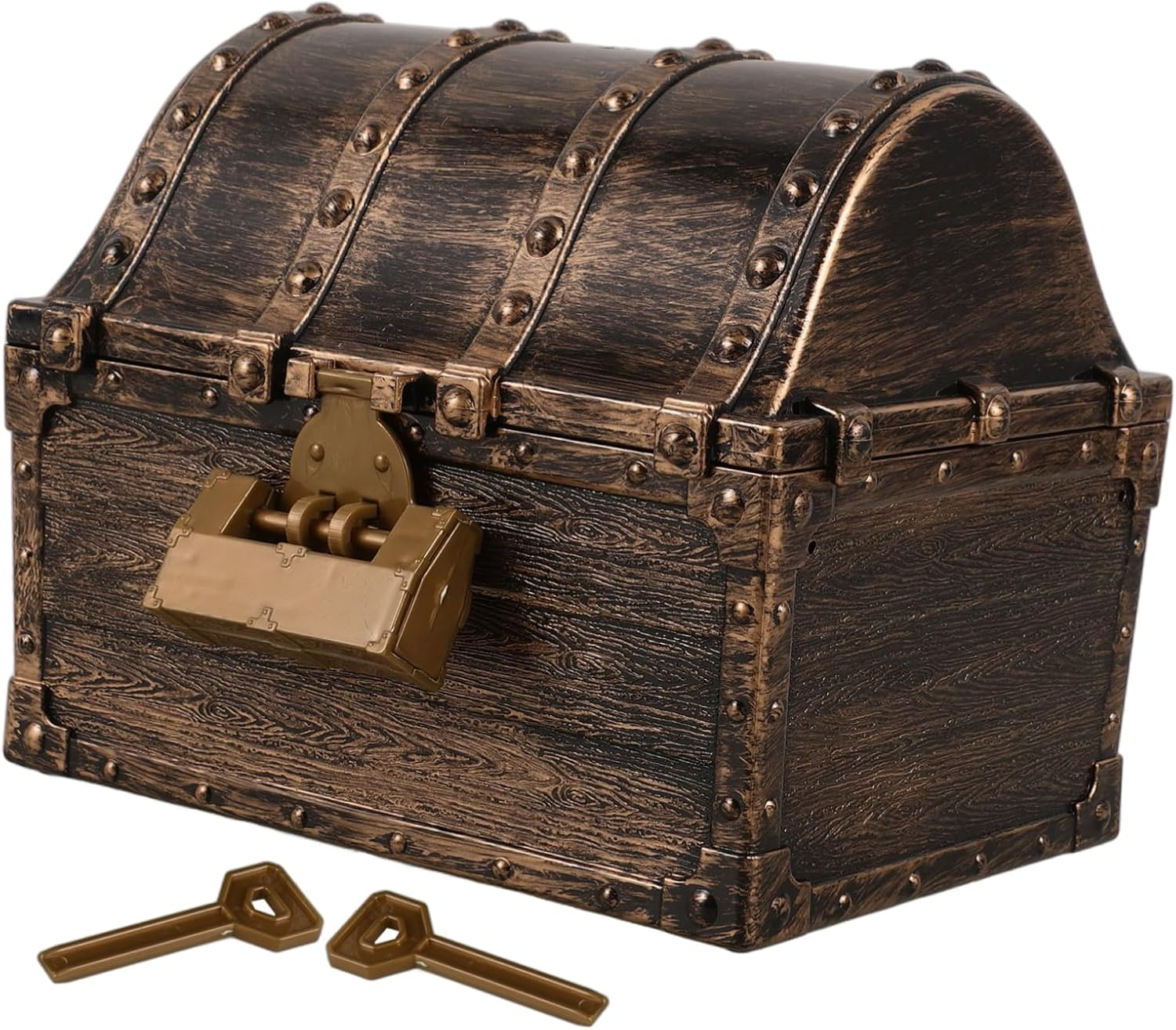 Hohopeti Pirate Treasure Box Decorative Plastic Keepsake Chest for Vintage Style Trinket Organizer for Party Favors Escape Room Props Versatile Storage image number 4