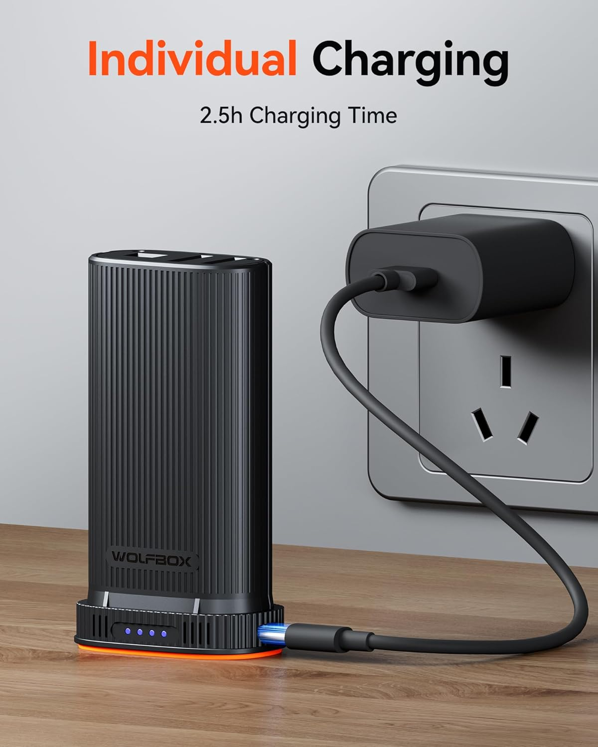 WOLFBOX MF200 22.2Wh 7.4V Rechargeable Li-Ion Battery Pack &ndash; Removable Backup Power for Compressed Air Duster (Battery Only, No Charger) image number 1