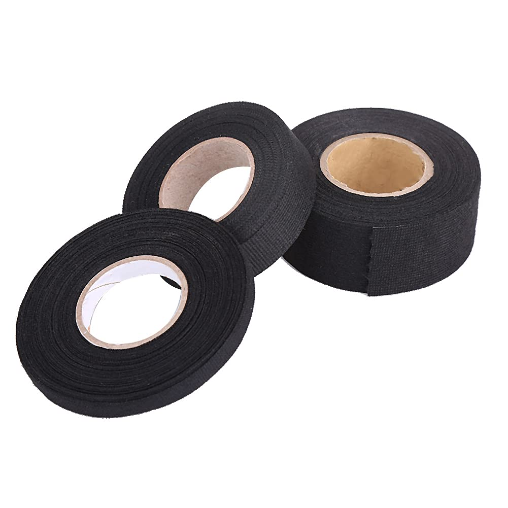 Black Electrical Tape, Automotive Wiring Harness Tape, Self Adhesive Wire Loom Tape, Heat Resistant Tape for Protection Insulation Cable Fixed(32Mm*15M) image number 1