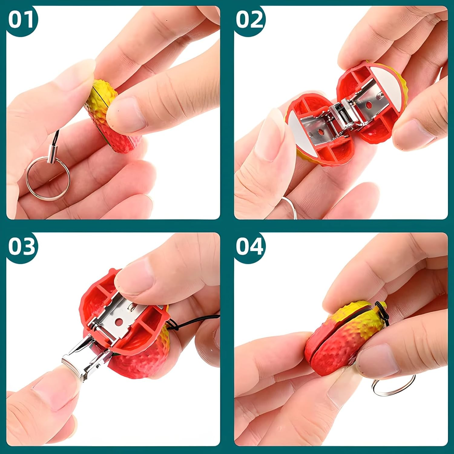 Nail Clippers for Women, 1Pcs Cute Pineapple Finger Nail Clipper Mini Folded Nails Cutter Keychain Pendant Bag Charm image number 5