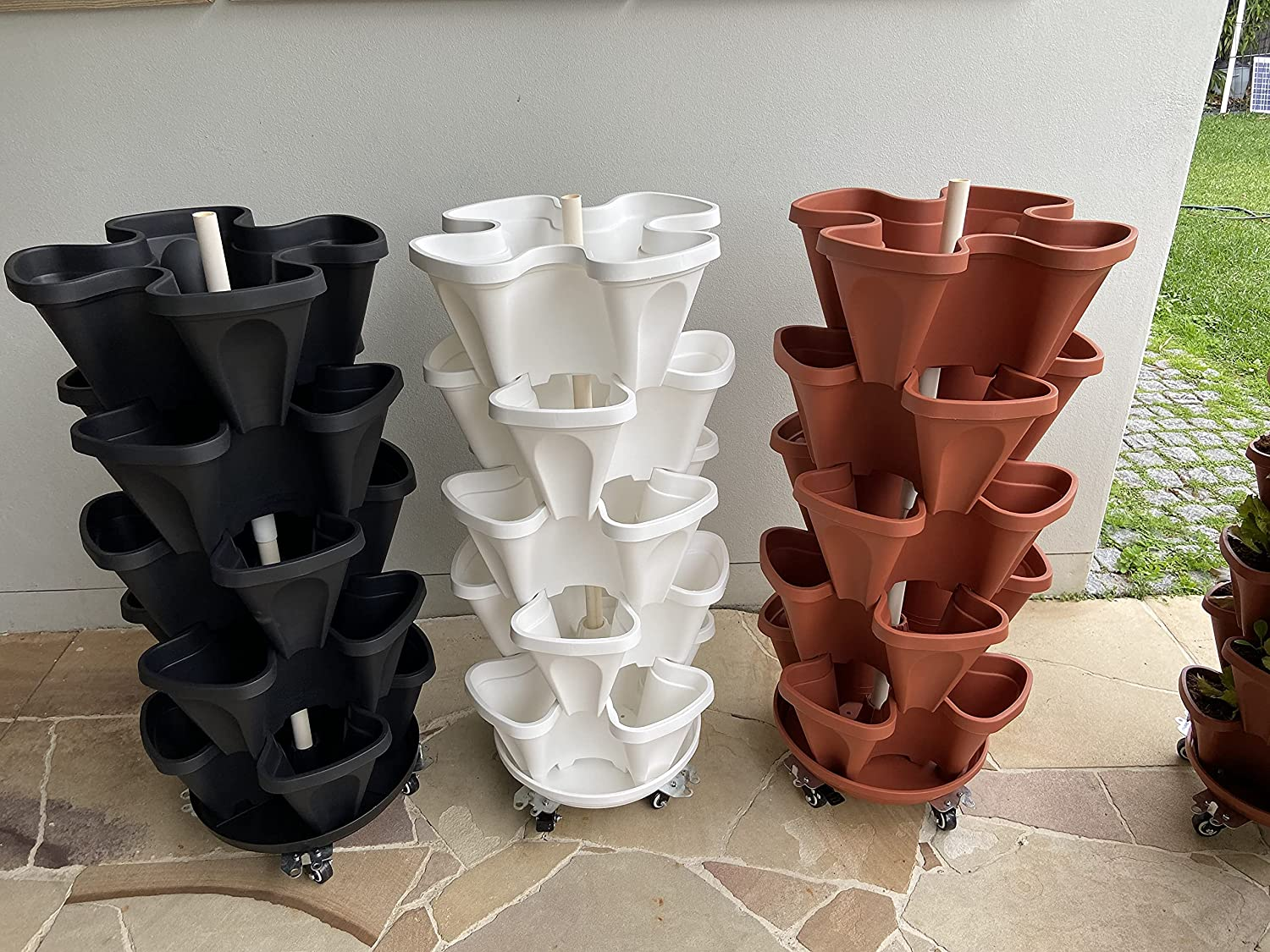 Large 5 Tier Vertical Garden Kit + Heavy Duty Plant Trolley + Hydroponic Grow Pack (Coco Coir & Perlite + Hydroponic Nutrient) image number 3