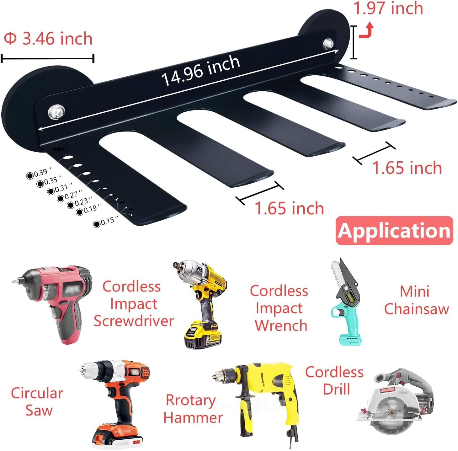 MUTUACTOR Power Tool Organizers and Storage Drill Tools Holder Magnetic Mount,Heavy Duty Magnetic Tool Holder,Utility Storage Rack for Garage,Warehouse,Clearance,Hand Tools,Workshop,Shed image number 5