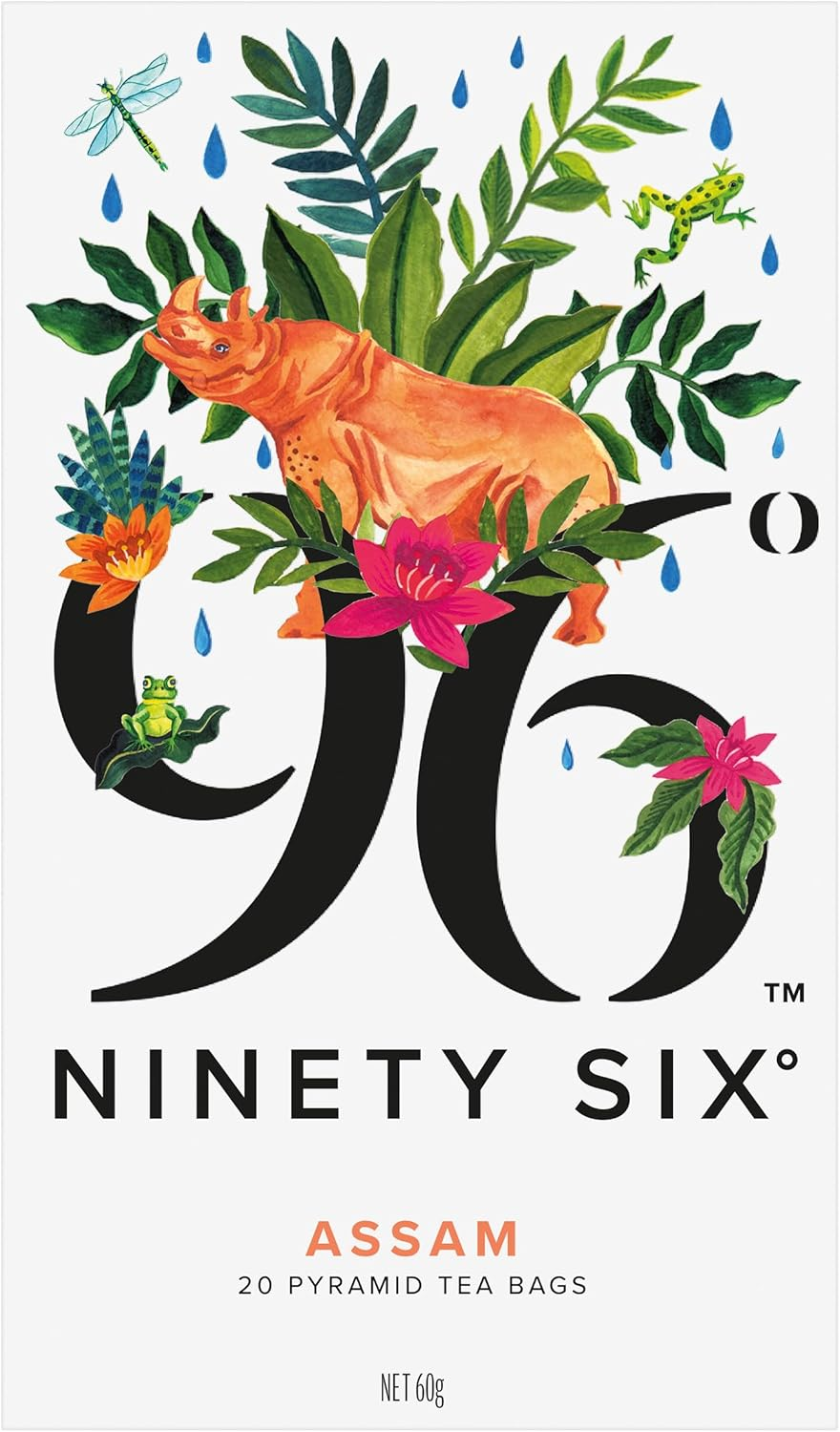 96&deg; Assam Tea - 20 Pyramid Tea Bags, Individually Wrapped, Bold, Robust and Malty, Biodegradable Plant-Based Bags image number 2