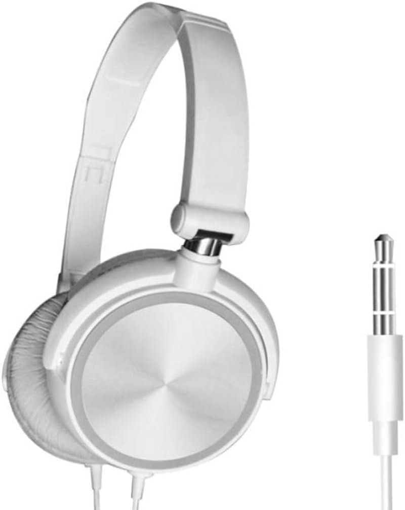 Folding Computer Headset Sound Stereo Adjustable Gaming Calling Earphs Soft Earpads On-Ear Headphs, White image number 1