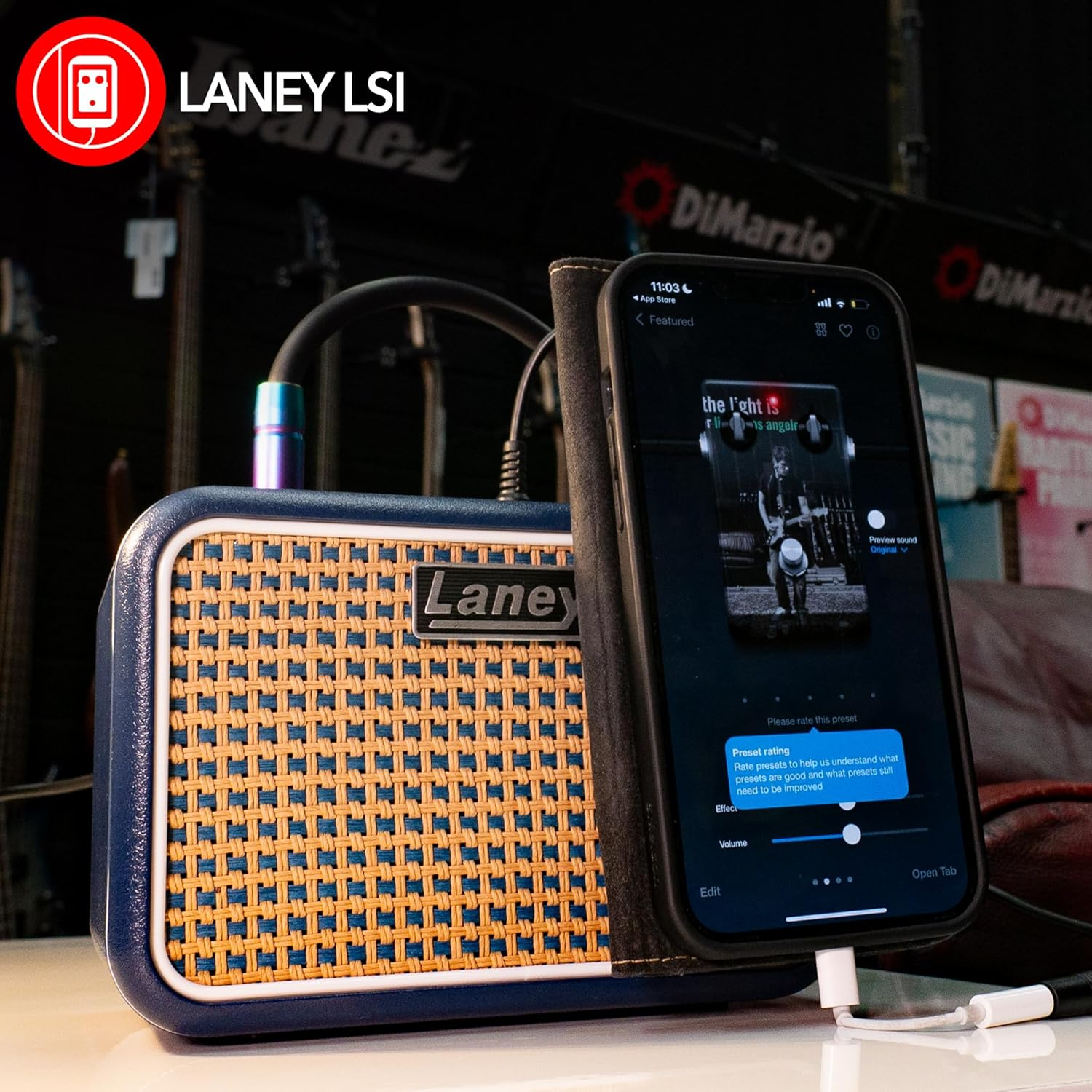 Laney MINI Series - Battery Powered Guitar Amplifier with Smartphone Interface - 3W - Lionheart Edition, MINI-LION image number 2
