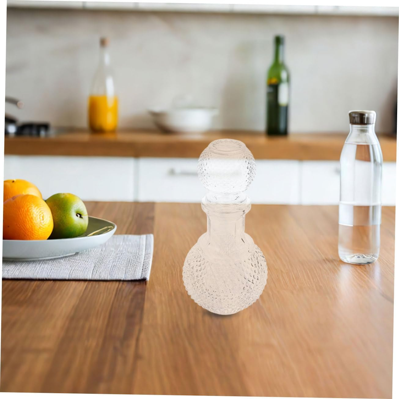 BRIGHTFUFU 2Pcs Creative Glass Wine Bottle Thickened Cocktail Container Convenient Whiskey Glass Wine Decanter for Home Bar Decor image number 2
