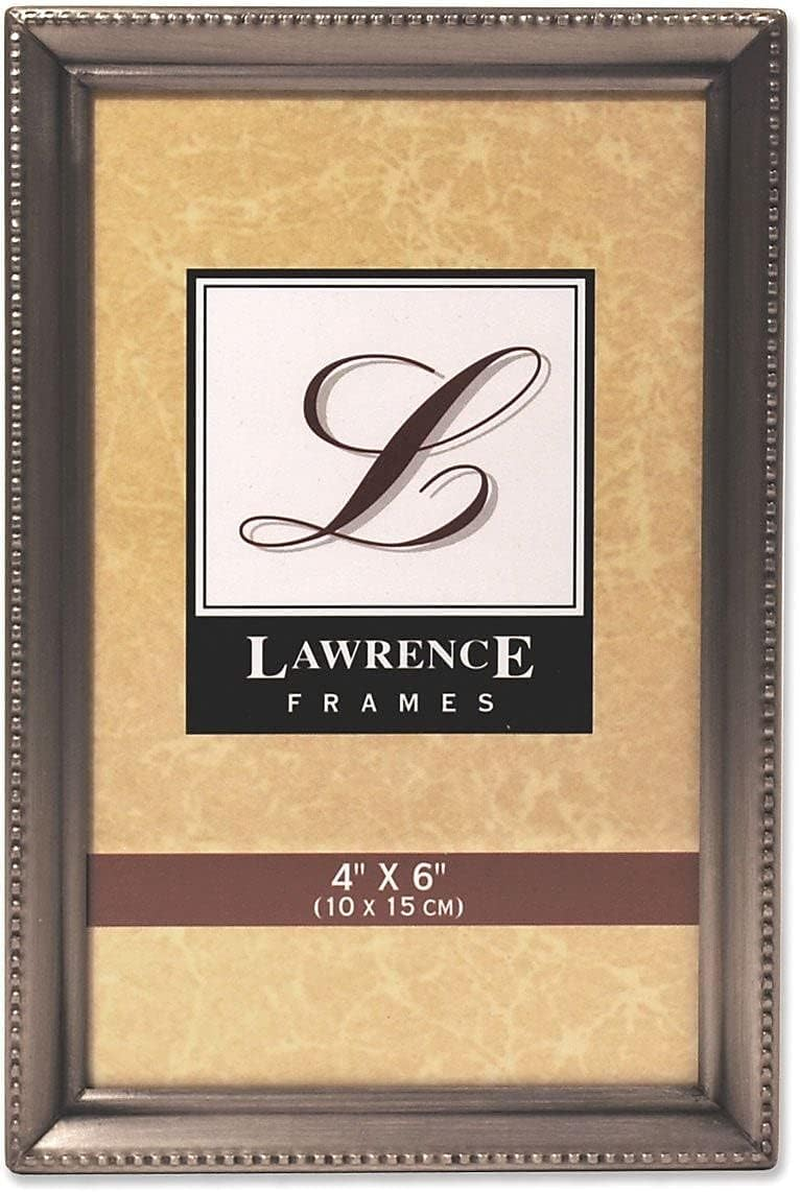 Lawrence Frames Antique Pewter 8X10 Hinged Double Picture Frame - Bead Border Design image number 2
