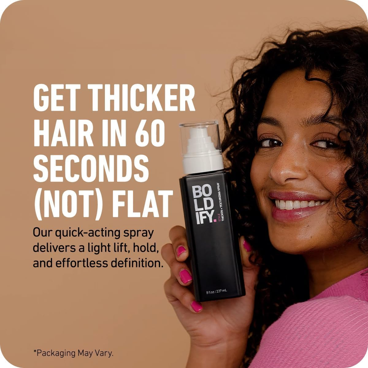 BOLDIFY Hair Thickening Spray - Get Thicker Hair in 60 Seconds - Stylist Recommended - Instant Volumizing, Texture and Body for All Hair Types - 240Ml image number 2