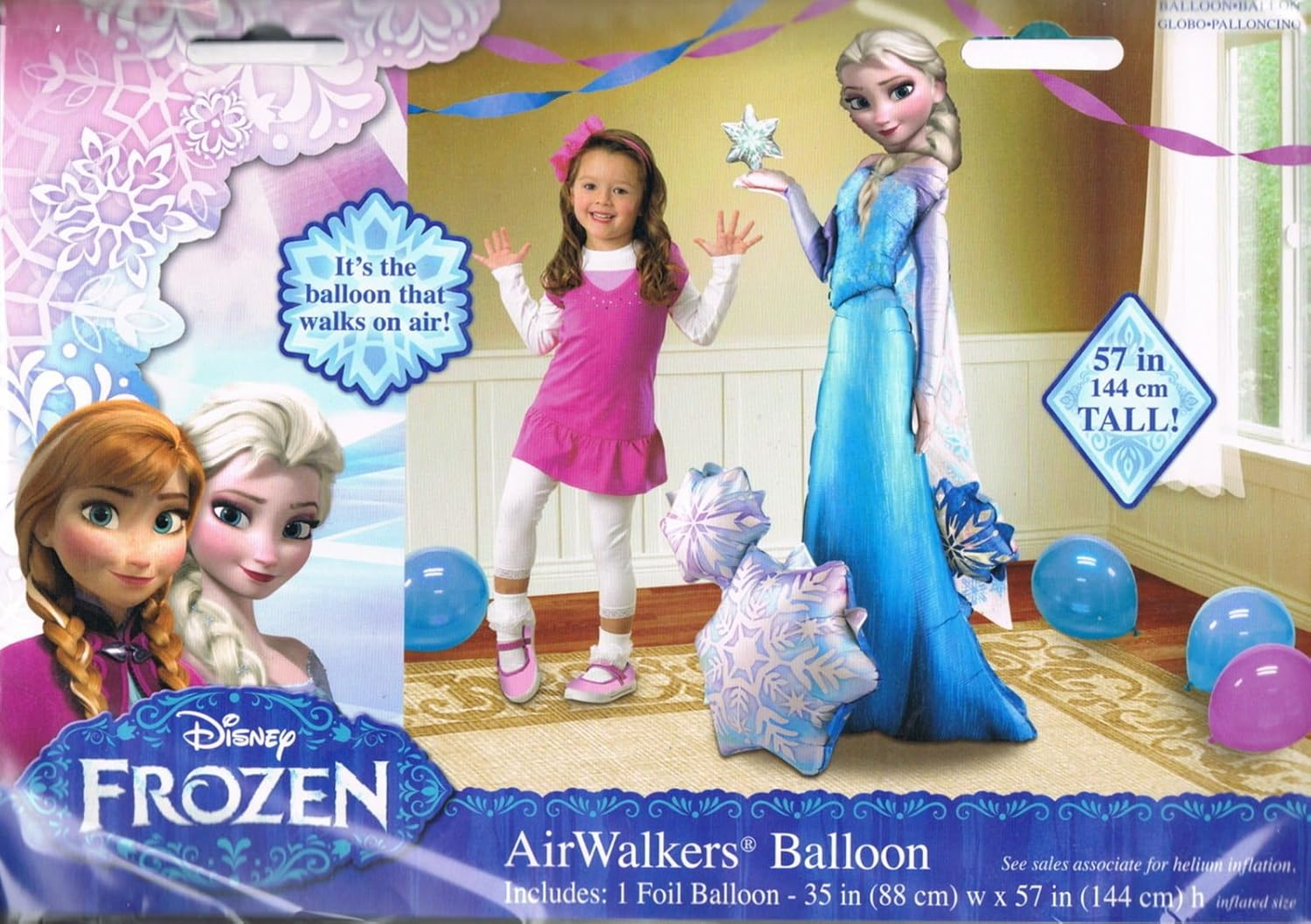 Anagram Airwalker Elsa the Snow Queen P93 Foil Balloon Multicolor 10116379 57"