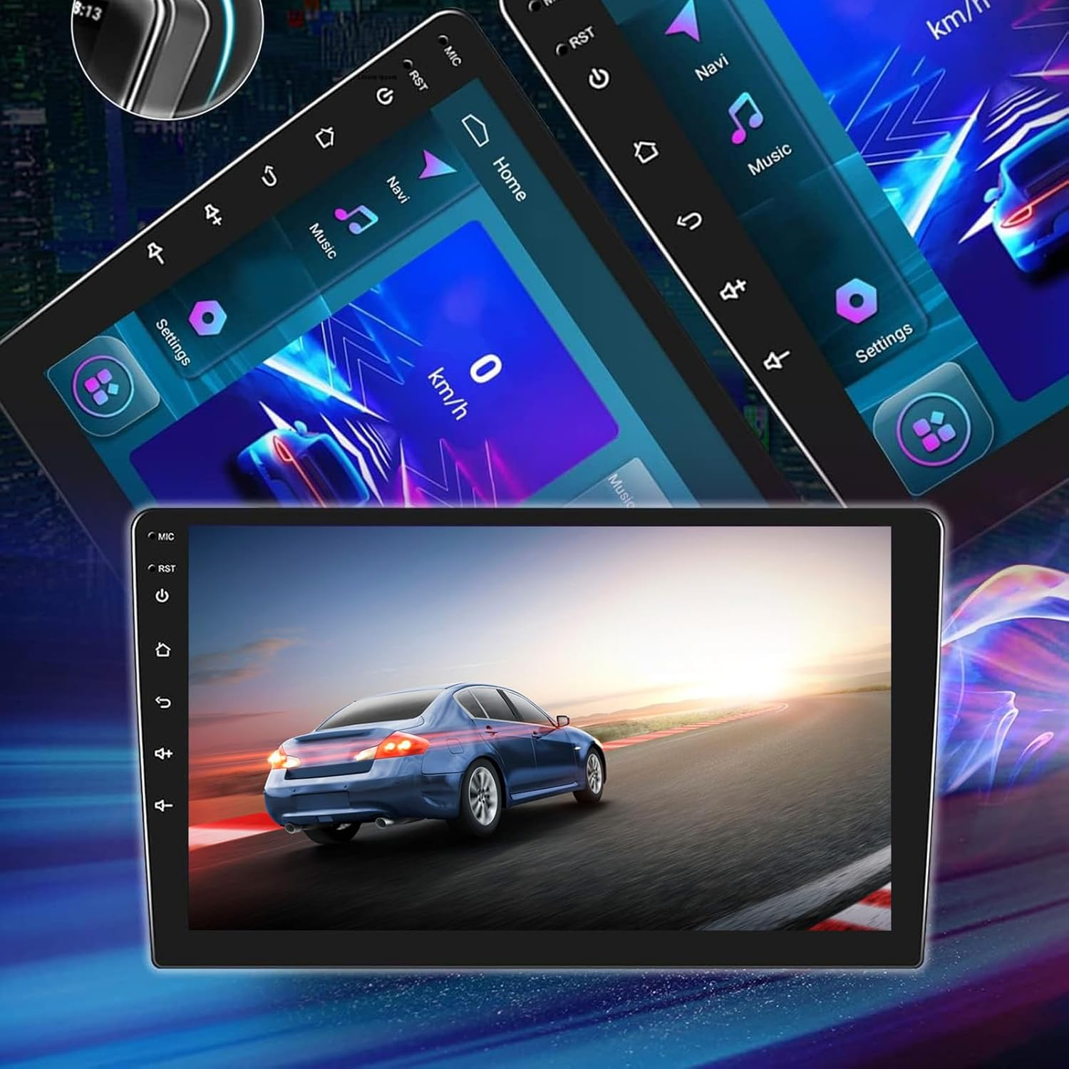 Double Din Car Stereo, 10.1 Inch IPS Touchscreen Car Radio with Wireless and Auto, Navigation, Mirror Link, Voice Control, AHD Backup Camera, BT5.2, Wifi, SWC, FM image number 5