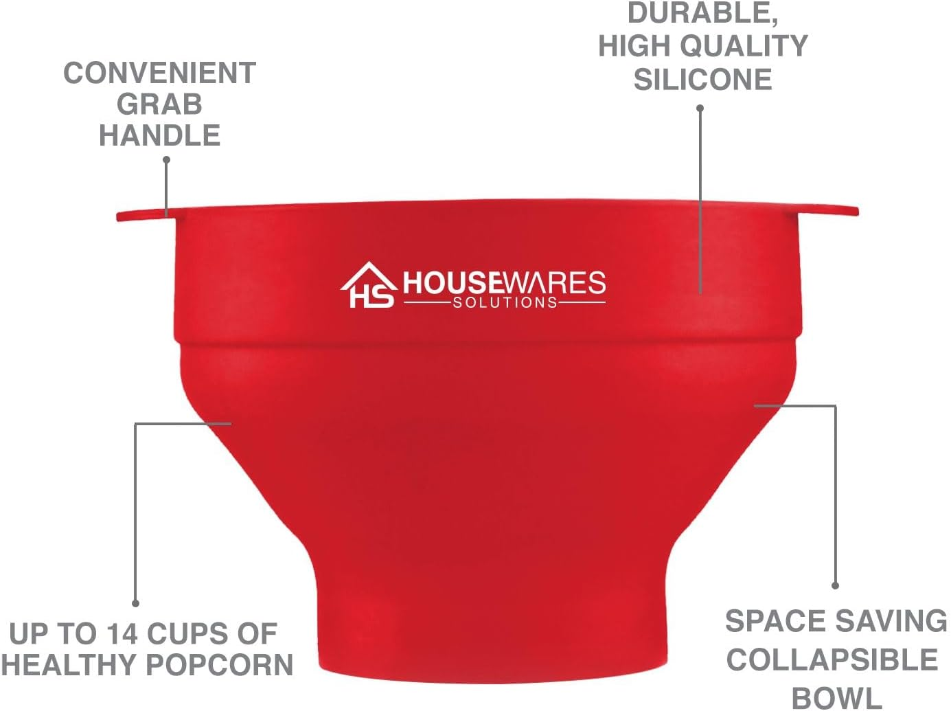 Collapsible Silicone Microwave Hot Air Popcorn Popper Bowl with Lid and Handles - Aqua image number 6