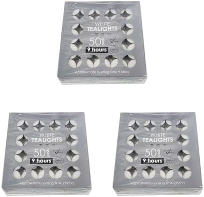 Lylac 9 Hour Candle Tea Lights 50-Pieces TC1950 (Pack of 3)