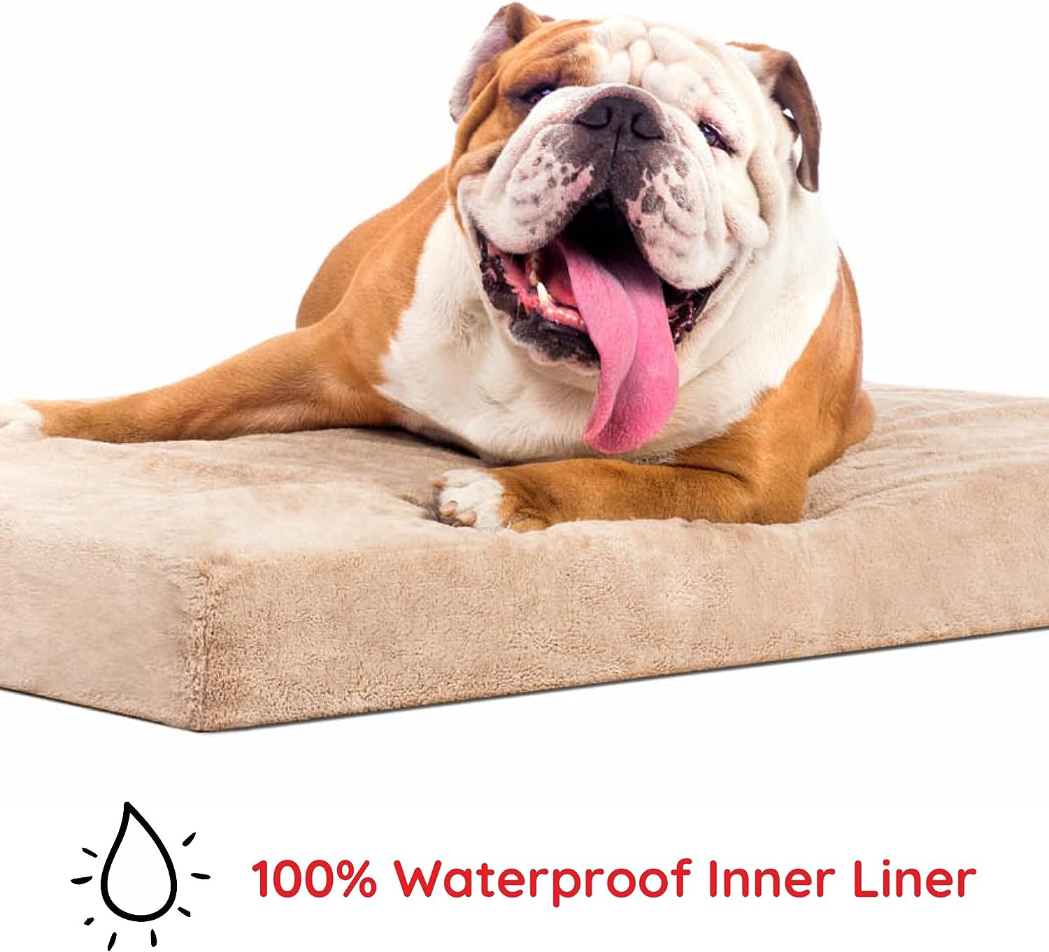 BRINDLE Waterproof Memory Foam Pet Bed - Removable and Washable Cover - 4 Inch Orthopedic Dog and Cat Bed - Fits Most Crates image number 5