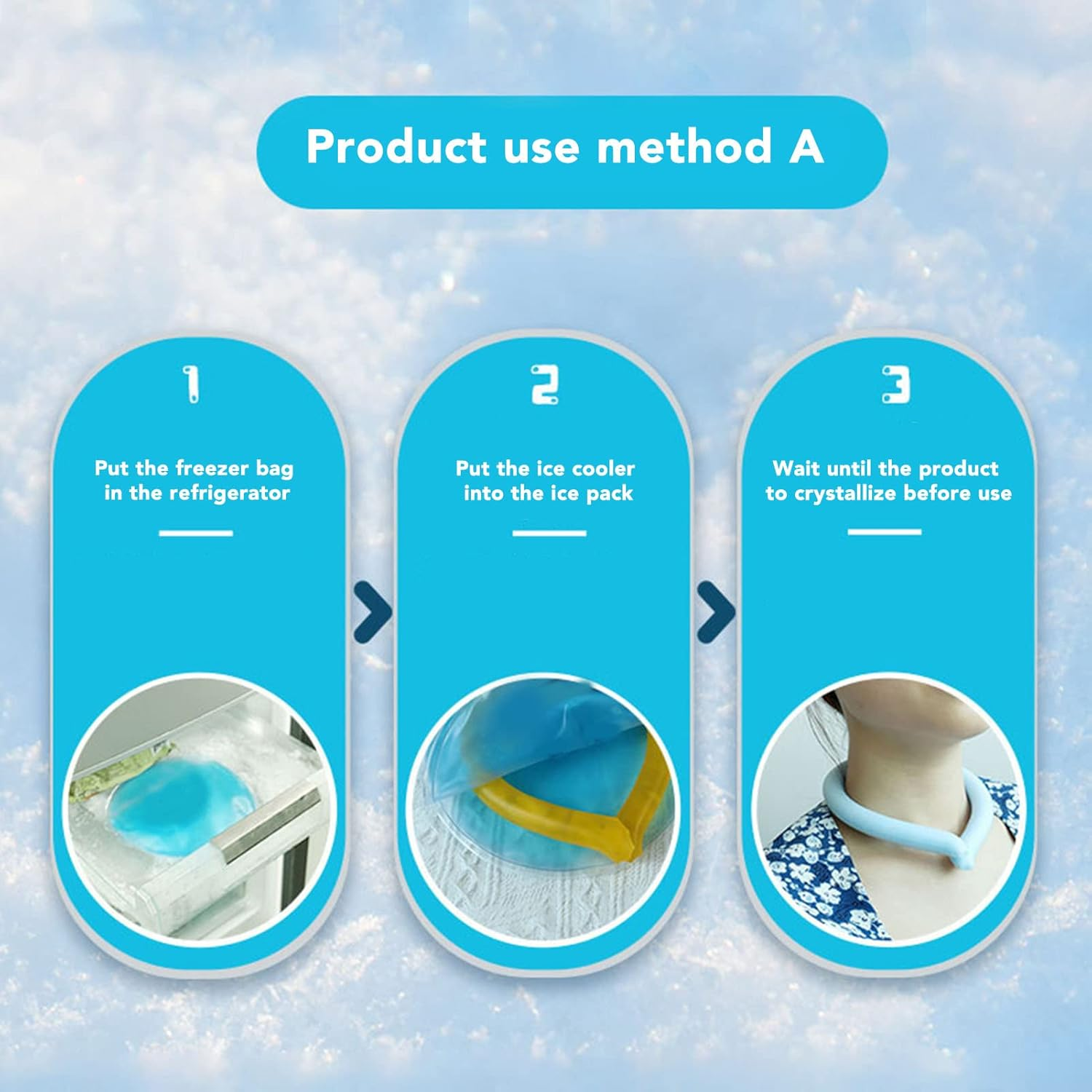 Neck Cooling Tube, Wearable Cooling Neck Wraps for Summer Heat Hands Neck Cooler, Reusable Cold Gel Ice Pack, Personal Air Conditioner for Indoor Outdoor Workers, Sports image number 3