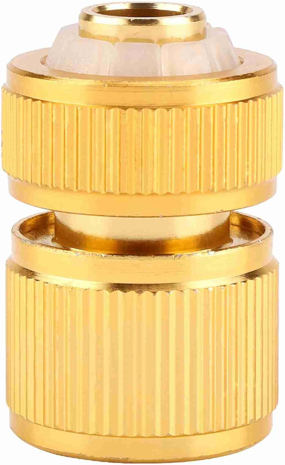 Brass Plated Aluminum Alloy Quick Hose Connector for G1/2 Hose, Waterproof Garden Hose Tap Connector, Switch Nozzle for Outdoor Use