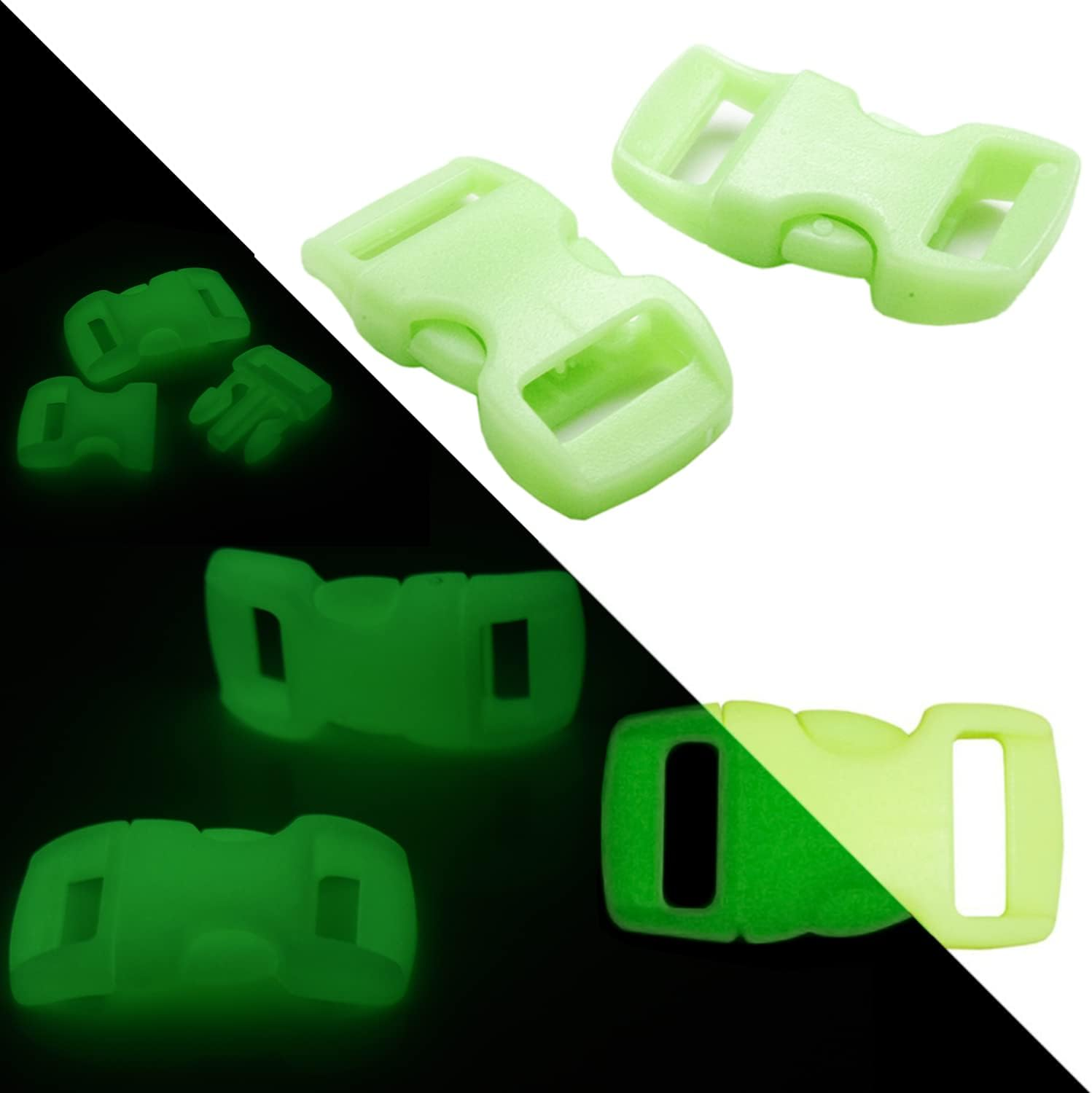 Coobigo Curved Paracord Buckle Clips Snap for Paracord Bracelets Parchute 550 Rope DIY Craft Black Pets Collar Straps Buckles image number 4