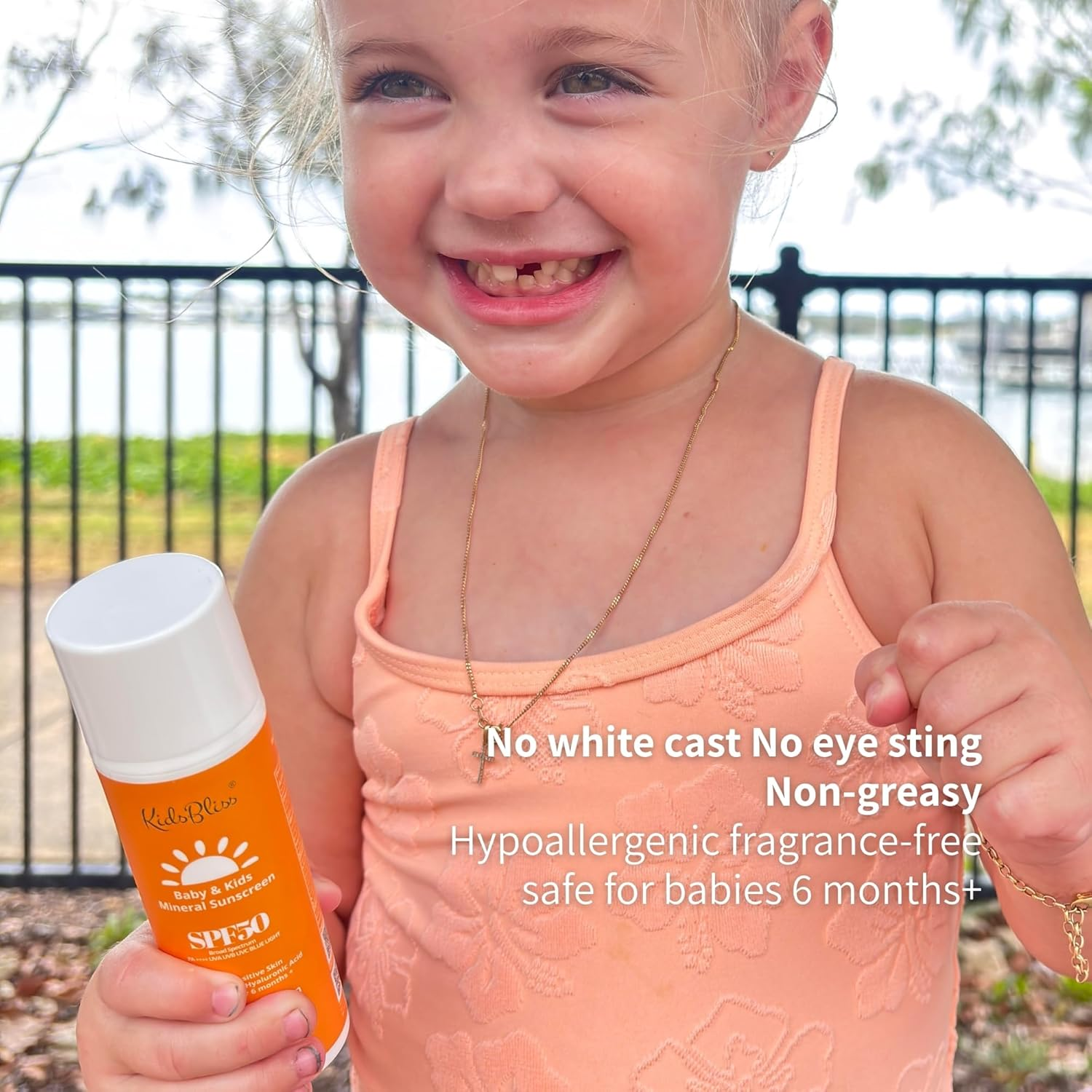 Organic Baby & Kids Mineral Sunscreen SPF 50 | 25% Non-Nano Zinc Oxide for Sensitive Skin | No White Cast, Non-Greasy & Fragrance-Free | TGA & FDA Approved | with Hyaluronic Acid - 70G image number 6