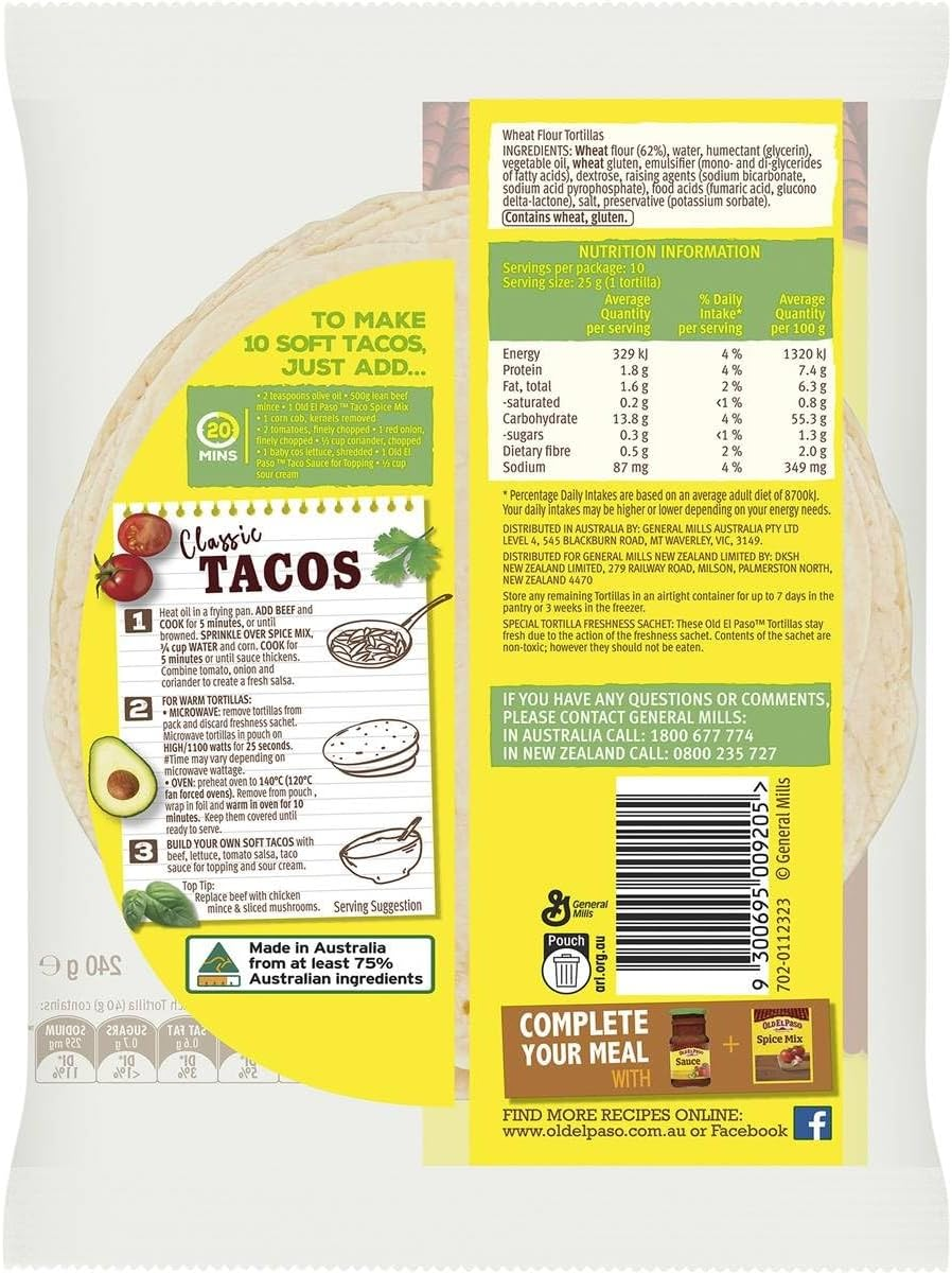 Old El Paso 10 Mini Taco Tortillas 250 G image number 4