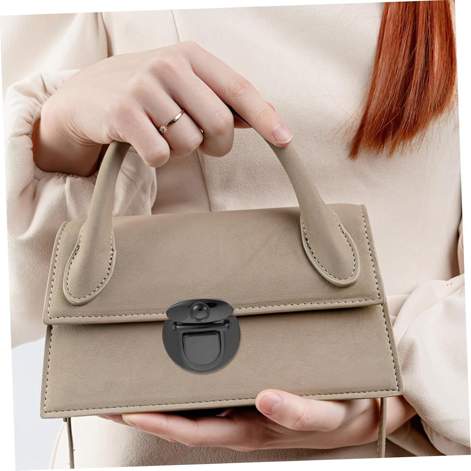 OHPHCALL 10Pcs Black Iron round Purse Buckle Locks DIY Bag Clasp Fasteners for Crafting Suitcases and Travel Luggage Accessories image number 6